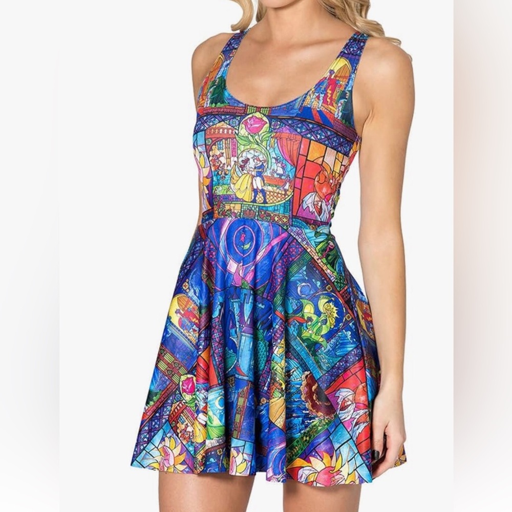 Blackmilk Multicolor Stained Glass Midi Dress size medium